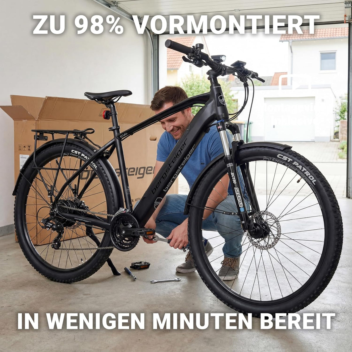 Bergsteiger Cannock E-Bike Mountainbike Alurahmen 250 W 24 Gang