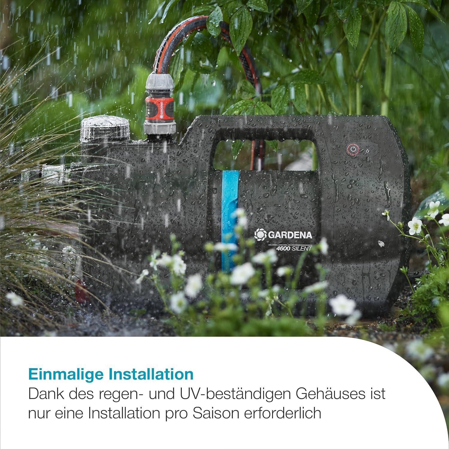 Gardena Haus- & Gartenautomat 4600 Silent Pumpen: Automatisierte Bewässerung und Hauswasserversorgung, 25% weniger Stromverbrauch*, Silent Technologie (09070-20)