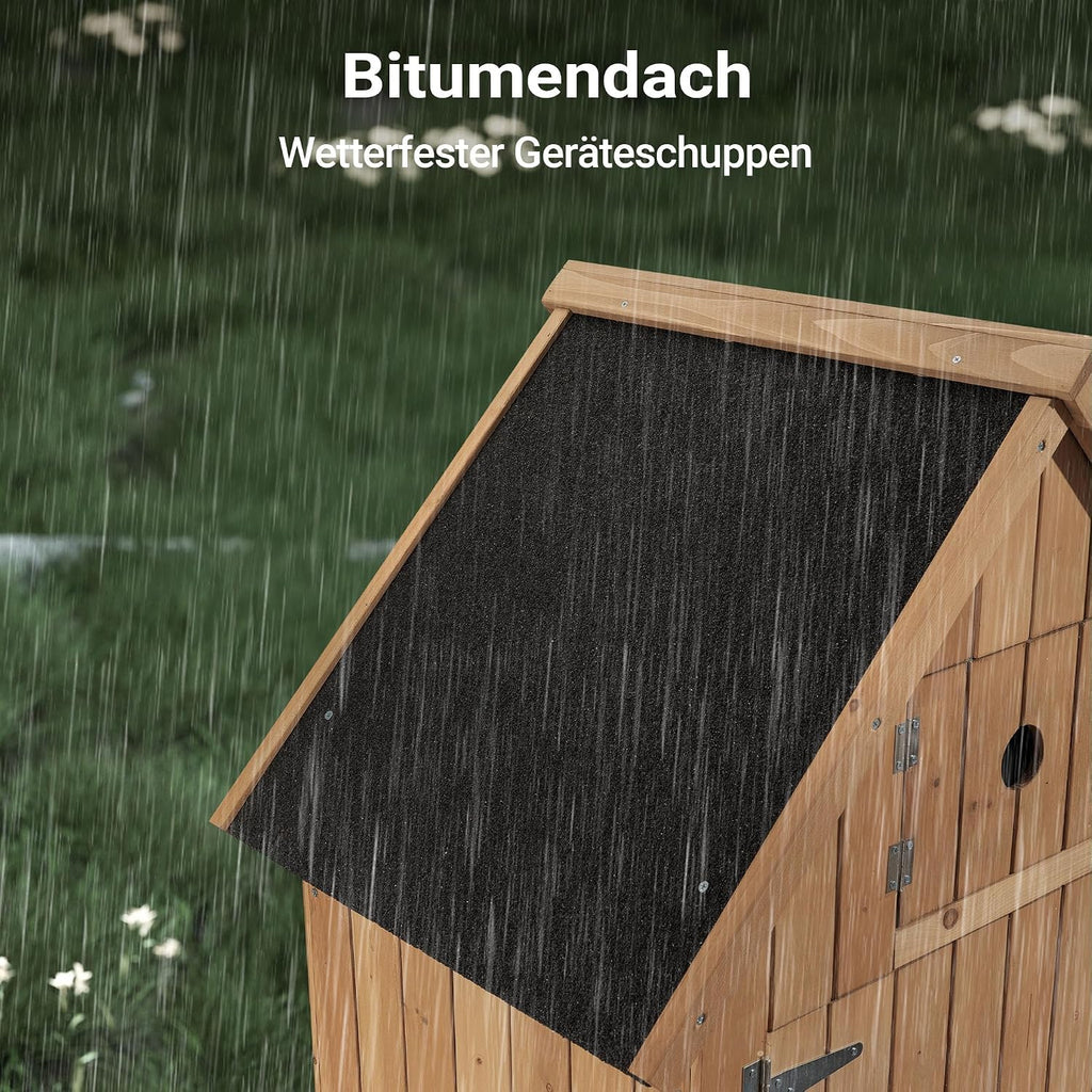 Wiltec Gartenhaus schmal aus Fichtenholz mit Bitumendach 770x540x1370mm für Garten, Terrasse & Balkon Gerätehaus Geräteschuppen Holzhaus Werkzeugschrank