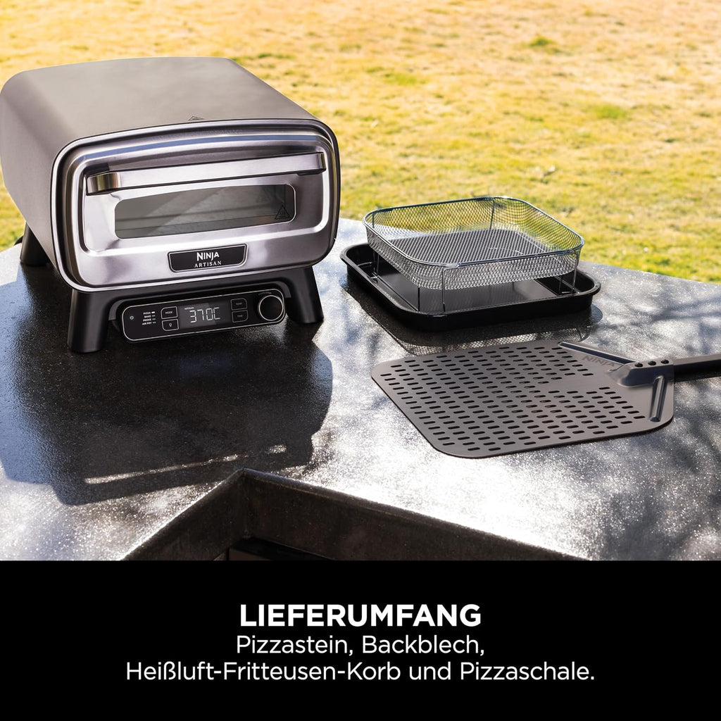 Ninja Artisan Outdoor-Pizzaofen und Heißluftfritteuse, 4 Funktionen: Pizza