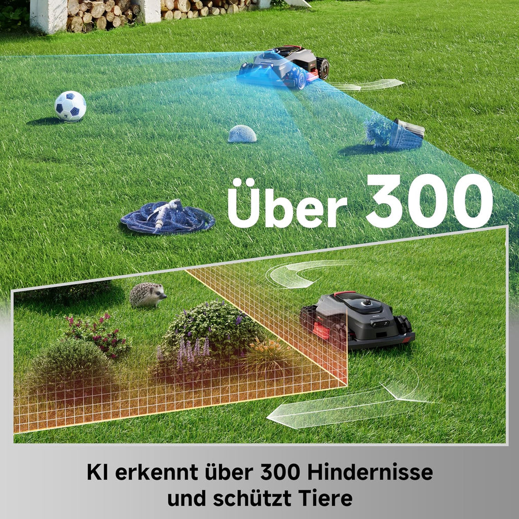 MOVA LiDAX Ultra 2000 AWD Mähroboter mit Garage, 3D LiDAR & KI Dual Vision