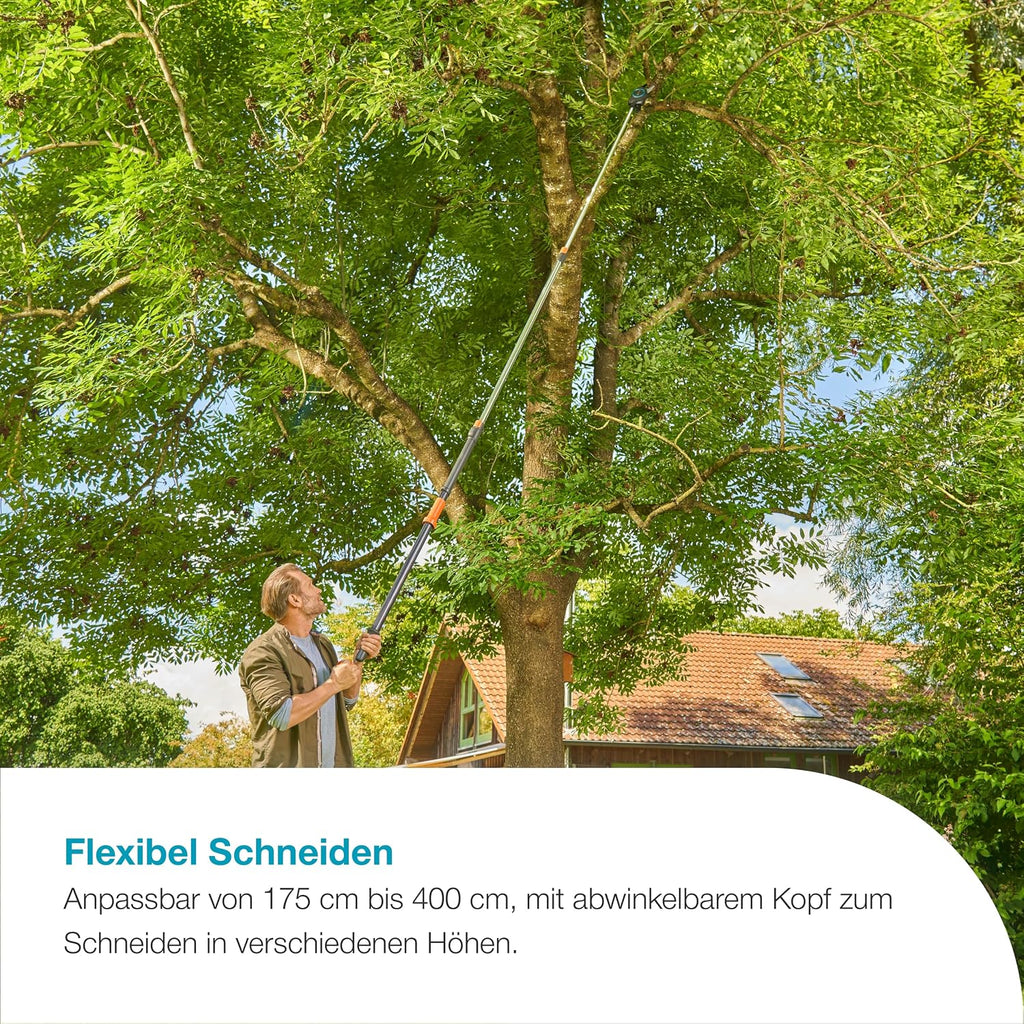 Gardena StarCut Pro L, Baum- und Strauchschneider, Bypass-Schnitt, Teleskopierbar, 175–400 cm Reichweite, Qualitätsstahl-Klingen mit PowerCoating, für Äste bis 32 mm (12081-88)