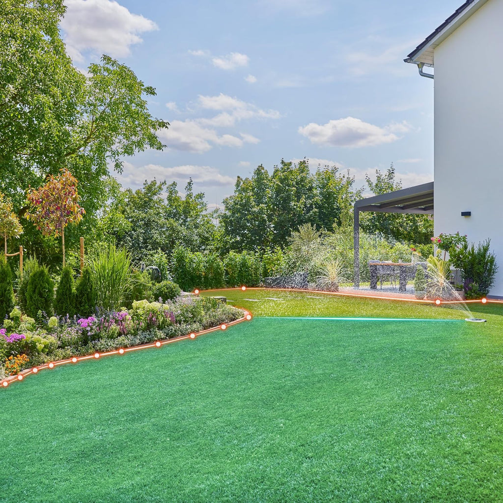 Gardena AquaPrecise, Pipeline Bewässerungssystem für Rasenflächen bis zu 320 m²: solarbetrieben, gleichmäßige Wasserverteilung, für jede Gartenform, Bluetooth, unterirdische Installation (16001-20)