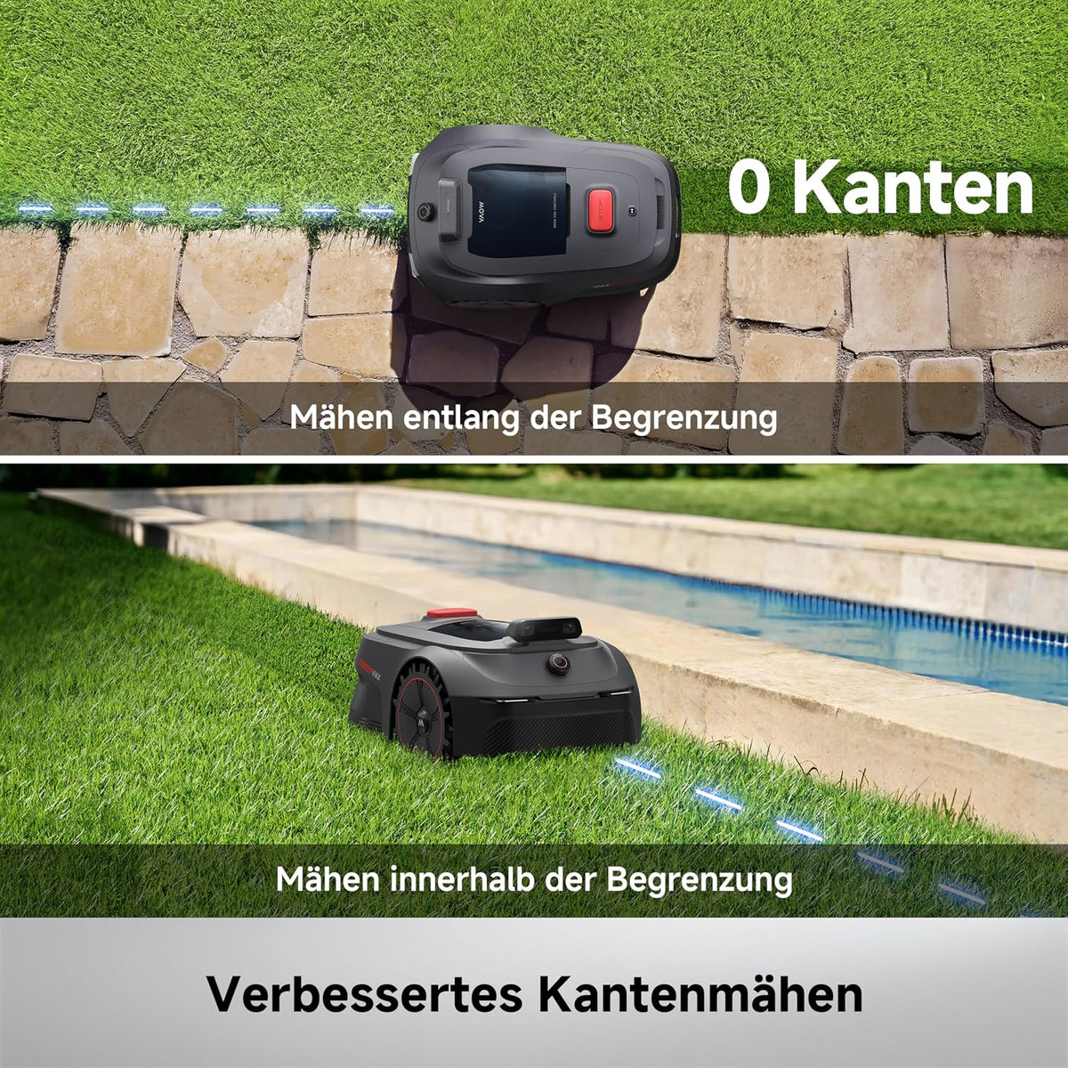 MOVA ViAX 500 Mähroboter ohne Begrenzungskabel, 360°-LiDAR & Dual-KI-Vision