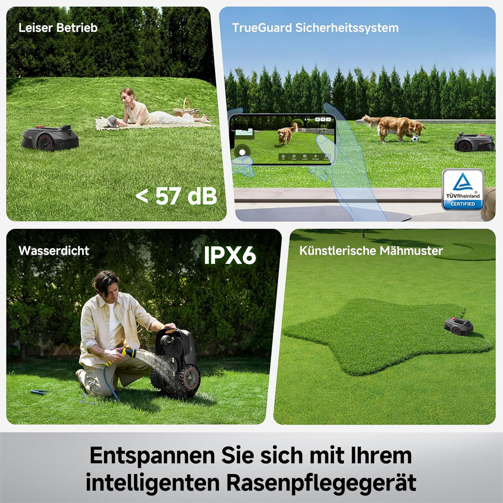 MOVA ViAX 500 Mähroboter ohne Begrenzungskabel, 360°-LiDAR & Dual-KI-Vision