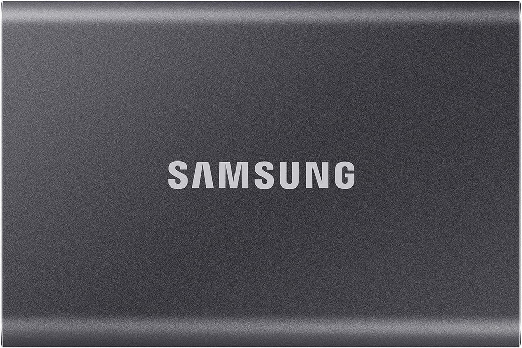 Samsung Portable SSD T7, SSD 1 TB, USB 3.2 Gen.2, 1.050 MB/s Lesen, 1.000 MB/s Schreiben, Externe SSD-Festplatte für iPhone 15 und neuer, Mac, PC, Smartphone und Spielkonsole, Grau, MU-PC1T0T/WW