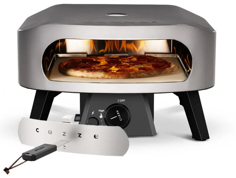 COZZE Gas-Pizzaofen CLASSIC 34 cm (13") – Kompakter Outdoor-Pizzaofen inkl. Hitzeschild für knusprige Ergebnisse