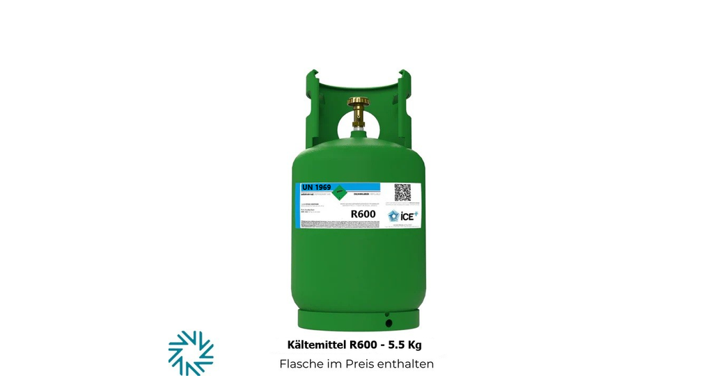 R600 Klimagas Kältemittel – 5,5 kg  aufladbarer Zylinder  1/4 Anschluss