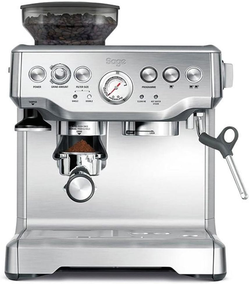 Sage - The Barista Express - Kaffeemaschine mit manuellem Milchaufschäumer & integriertem Mahlwerk - 16 Mahlgradeinstellungen, automatisches Mahlen, individueller Milchschaum - Schwarzer Trüffel 1