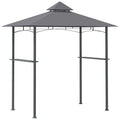 Outsunny Grillpavillon 245x148 cm mit Doppeldach Grau 1