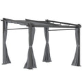Outsunny Pergola mit ausziehbarem Dach Seilzugsystem