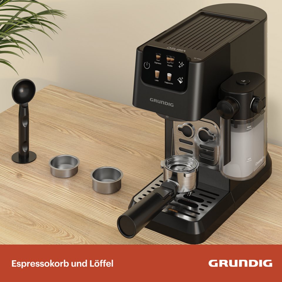 Grundig Espressomaschine KSM 5330, Dark Inox/Schwarz