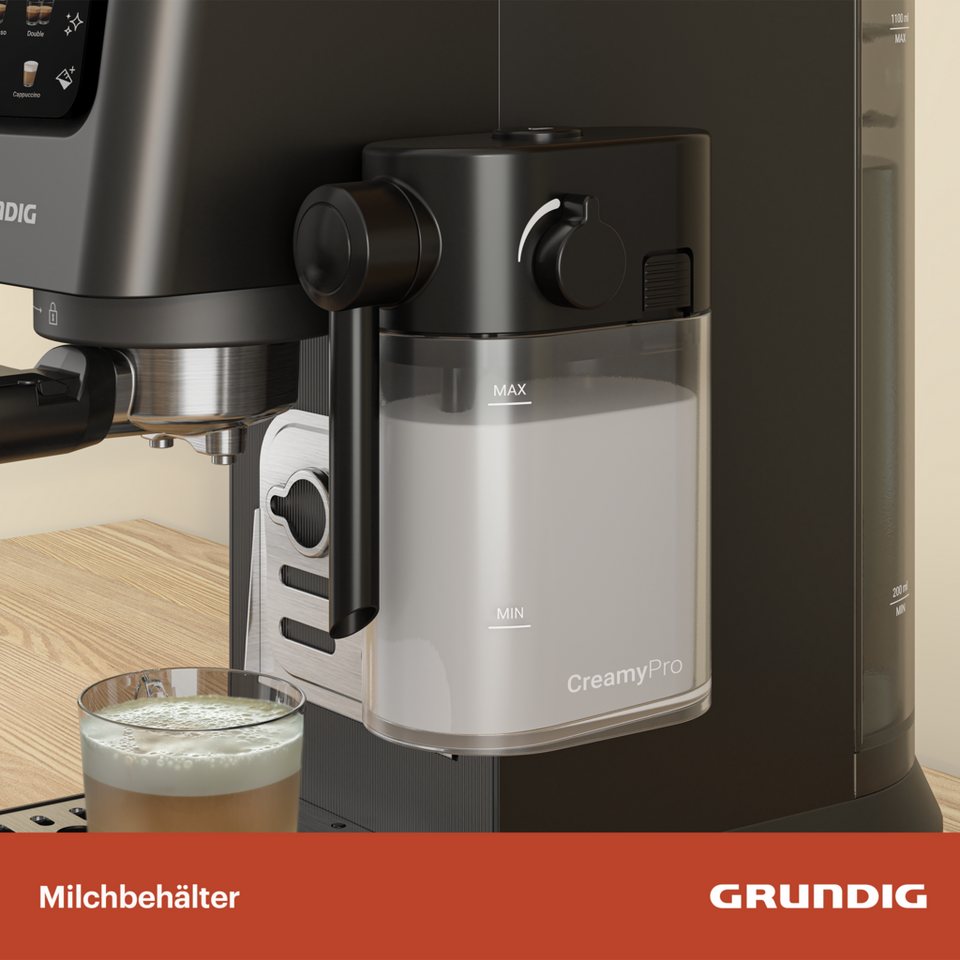 Grundig Espressomaschine KSM 5330, Dark Inox/Schwarz