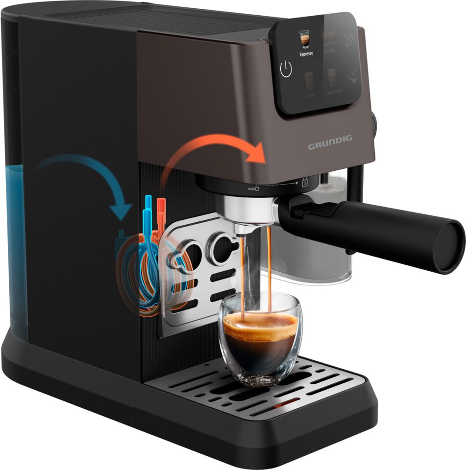 Grundig Espressomaschine KSM 5330, Dark Inox/Schwarz