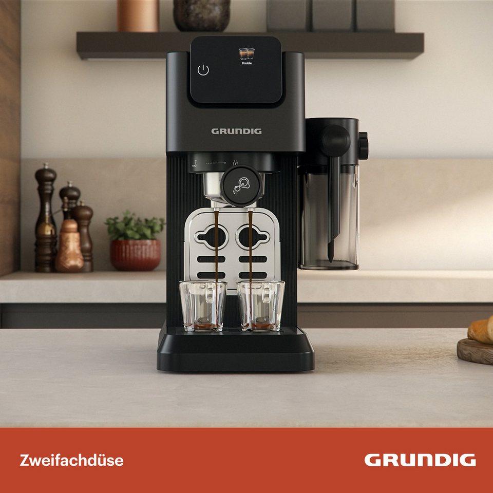 Grundig Espressomaschine KSM 5330, Dark Inox/Schwarz