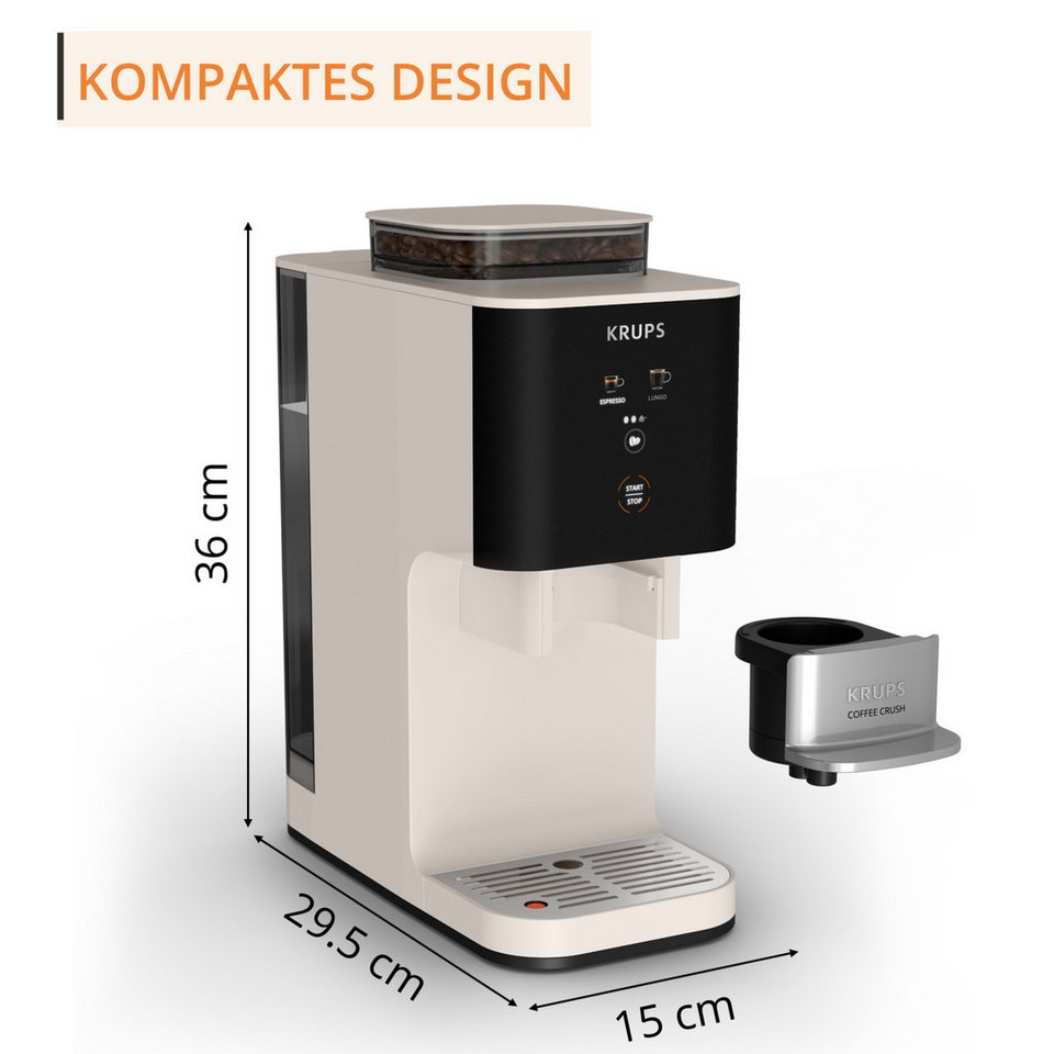 Krups Kaffeevollautomat Coffee Crush SA4001, Elfenbein