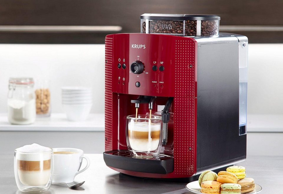 Krups Kaffeevollautomat Arabica EA8107, Bordeaux