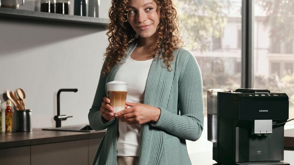 SIEMENS Kaffeevollautomat EQ500 TP513D09, Klavierlack Schwarz
