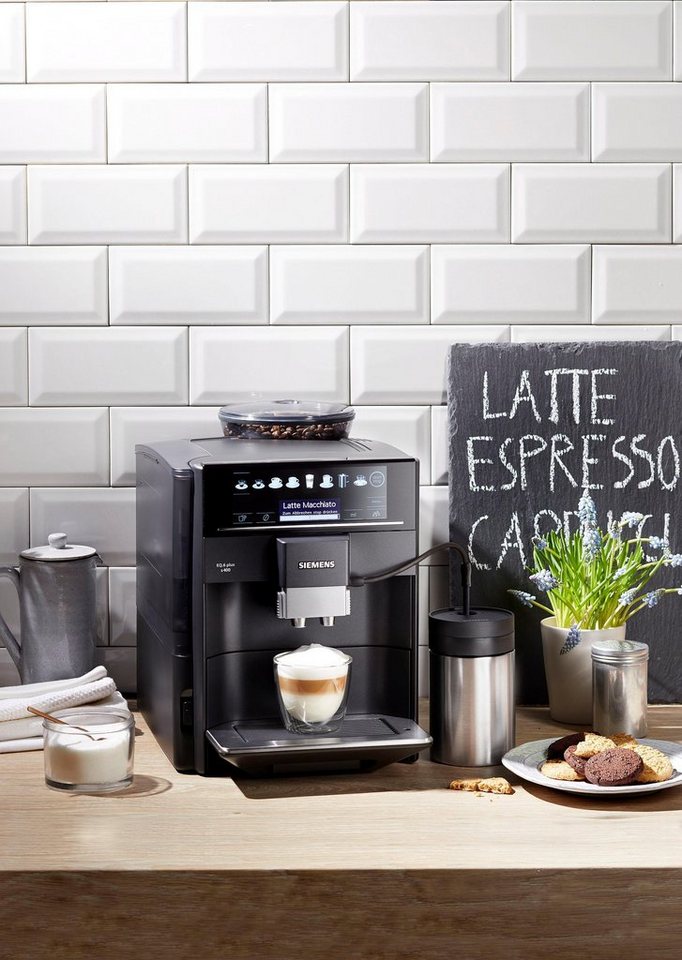 SIEMENS Kaffeevollautomat EQ6 Plus s400 TE654509DE, Saphirschwarz