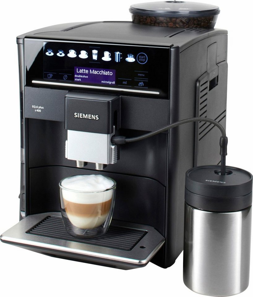 SIEMENS Kaffeevollautomat EQ6 Plus s400 TE654509DE, Saphirschwarz