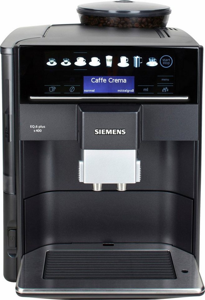 SIEMENS Kaffeevollautomat EQ6 Plus s400 TE654509DE, Saphirschwarz