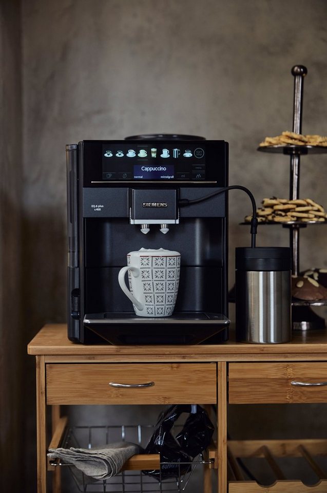 SIEMENS Kaffeevollautomat EQ6 Plus s400 TE654509DE, Saphirschwarz