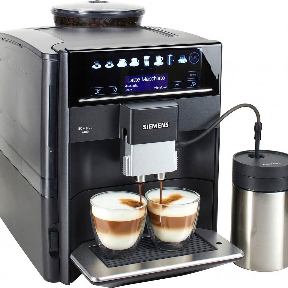 SIEMENS Kaffeevollautomat EQ6 Plus s400 TE654509DE, Saphirschwarz