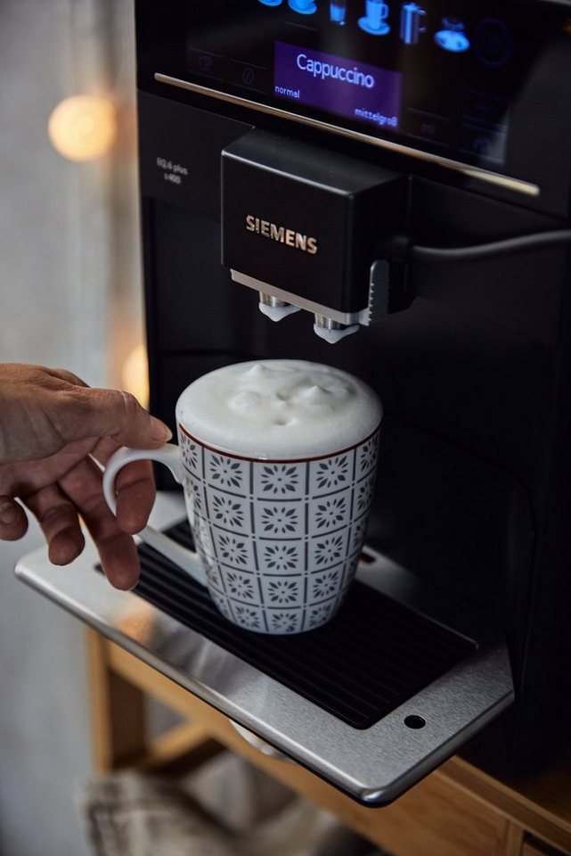 SIEMENS Kaffeevollautomat EQ6 Plus s400 TE654509DE, Saphirschwarz