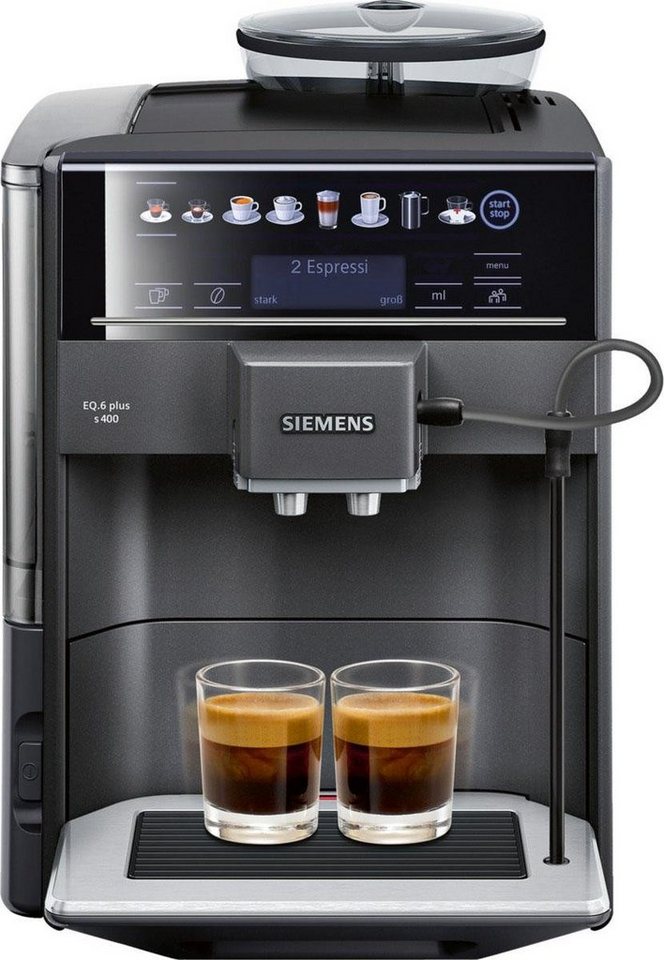 SIEMENS Kaffeevollautomat EQ6 Plus s400 TE654509DE, Saphirschwarz